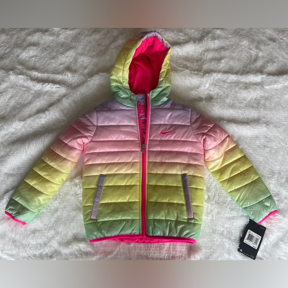 🆕 Nike Kids' Rainbow Puffer Jacket - Picture 1 of 5